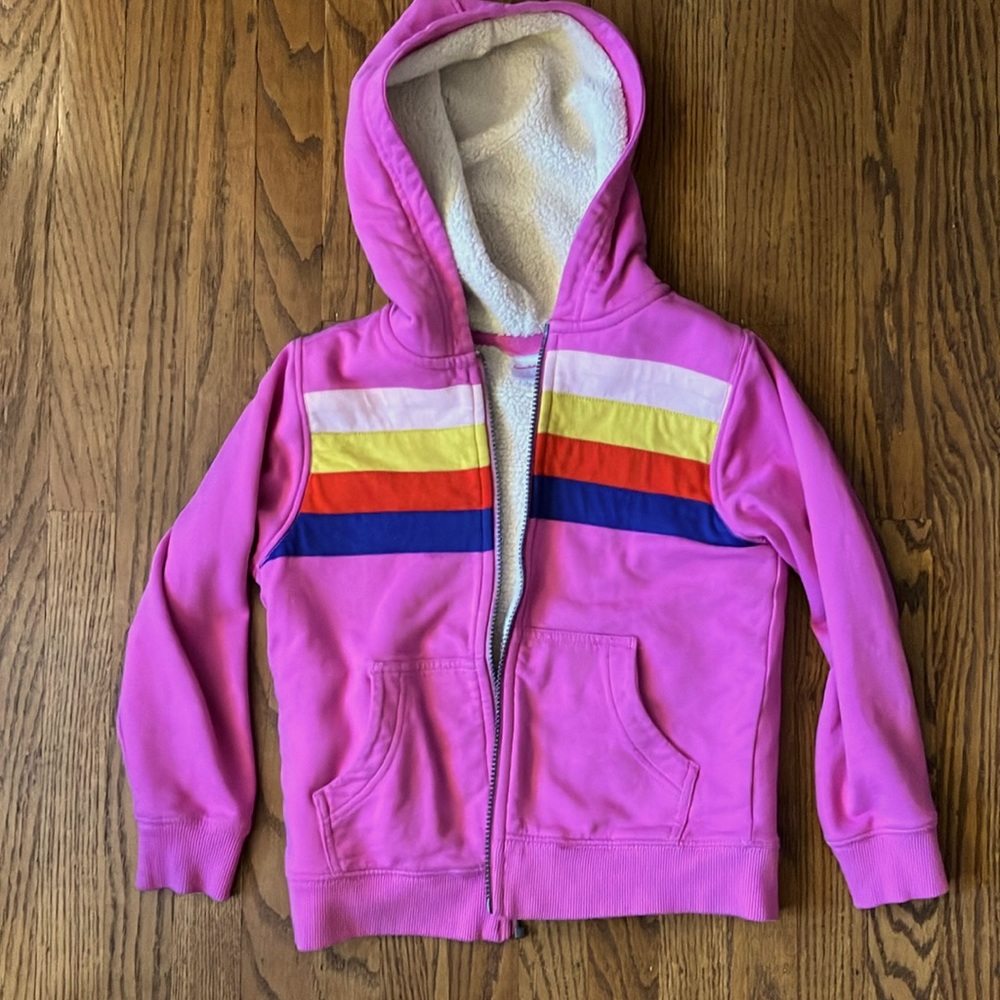 Hanna Andersson fleece lined hoodie, size 6-7